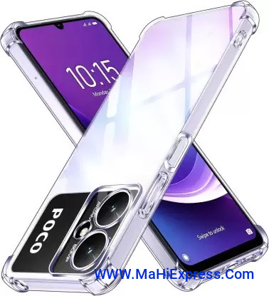 Sayeny Back Cover for Poco M6 5G  (Transparent, Camera Bump Protector, Silicon, Pack of: 1)