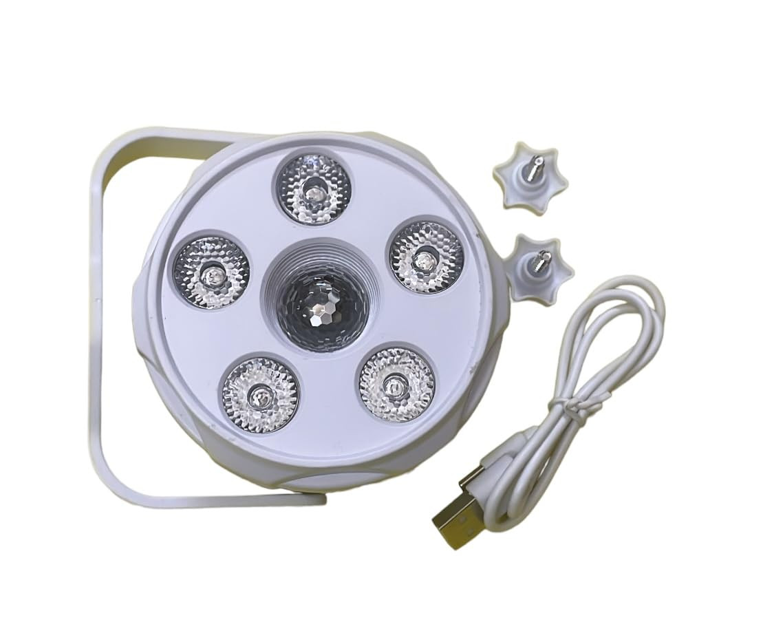 Sayeny 6 LED RGB Multi Color Images Reflection Multi Color Mixing Light for Disco/Party/DJ Club/Diwali/Birthday/Home Room Kids Xmas Party Bedroom Bar Club Show with USB Cable