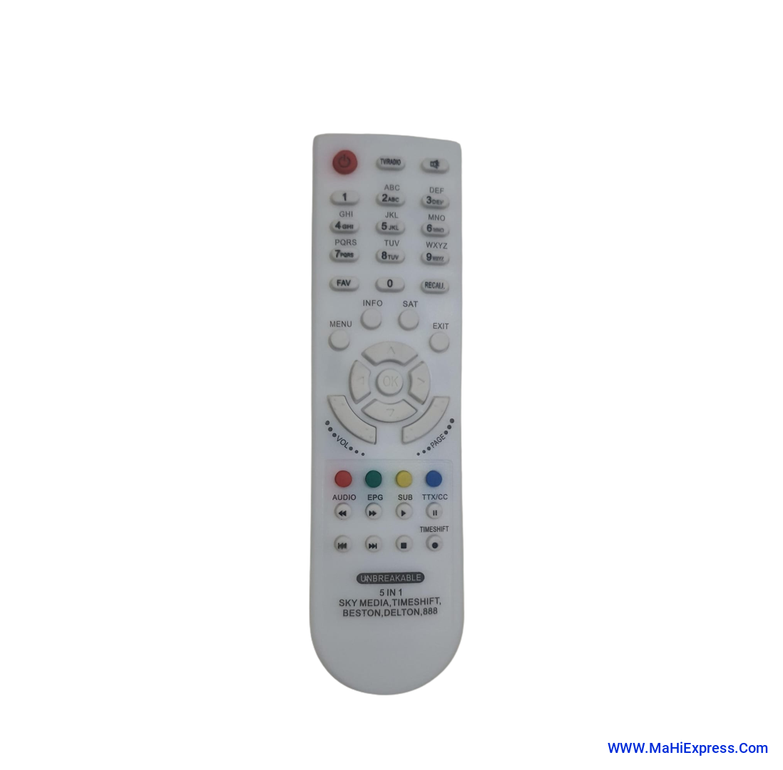 Sayeny Unbreakable DTH Set Top Box Remote Compatible with MPEG-4 8007, 8009, 888, 888plus, 8786, 8785 Set Top Box Remote Controller  (White)