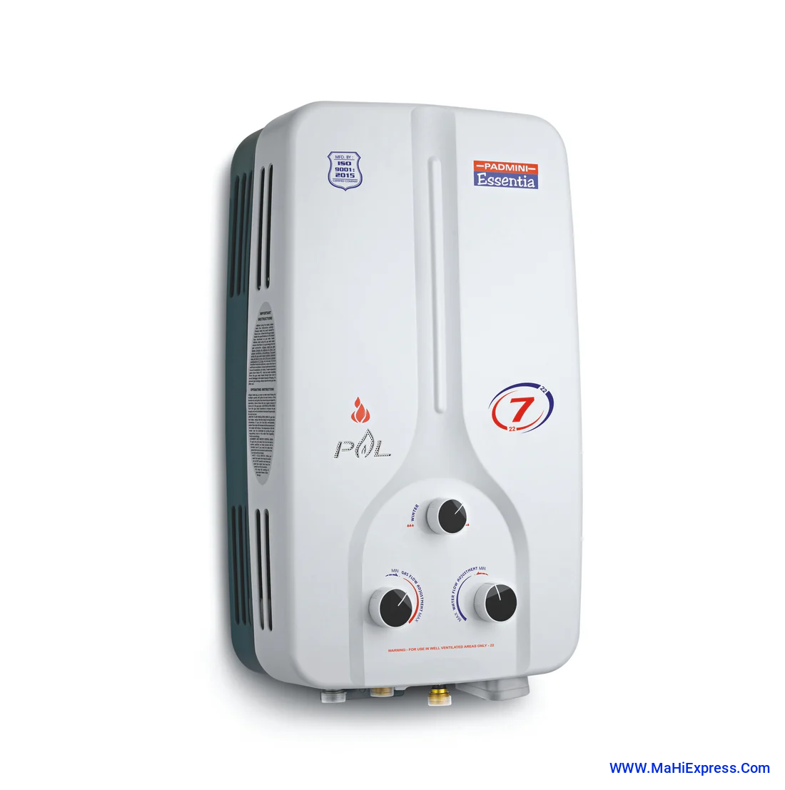 PADMINI Smart 7 Liter Gas Instant Water Geyser Automatic Gas Water Heater for Home,With Overheating Saftey System | Hot & Cold Switch | Also Work on Low Water Pressure | Flame Failure Protection