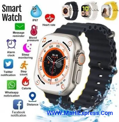 T800 Ultra Smart Watch with Beautiful Strap, Bluetooth Calling Smart Watch, 1.99" Touch Display with Fitness & Outdoor, Health & Medical Tracker, 8 Unique UI Interactions (Orange)