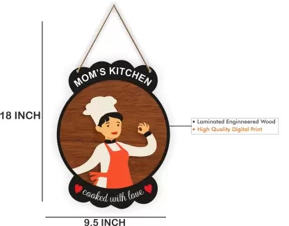 Ocean Garnature Mom's Kitchen for Kitchen Home Décor Wall Hanging  (Brown)