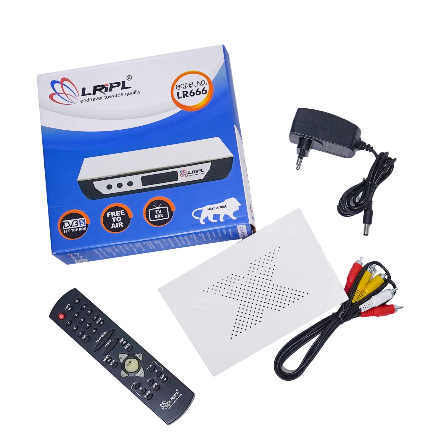 LRIPL Mpeg2 Set Top Box Free Dish SD settop Box DC -2000 Channals Indian Multi Language (Dish Antena is not Including)