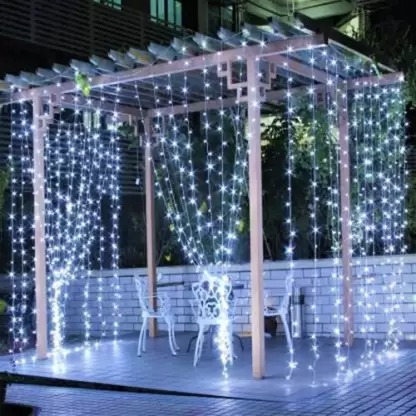 Sayeny White Jharna LED Diwali Light with Multi Modes Waterproof Curtain NET Mesh Waterfall Light for Building, Wedding, Christmas Decoration, Made in India (White,280 LEDs 3.05 M 10x10Ft)