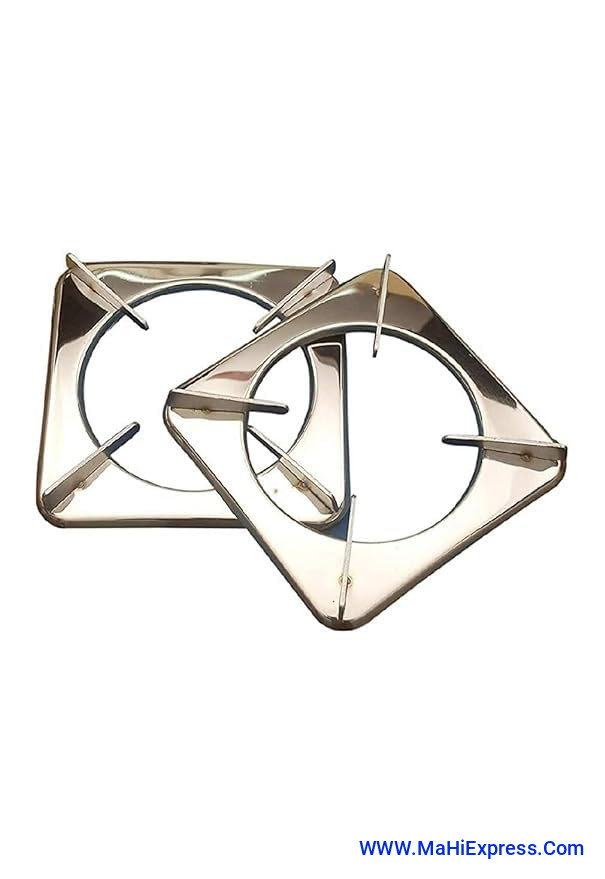 OHG  LPG Gas Stove Stand Parts Rust Proof Square Shaped Stainless Gas Support Stand Stainless Steel Square Pan Support/Steel (Set of 2 Pieces)