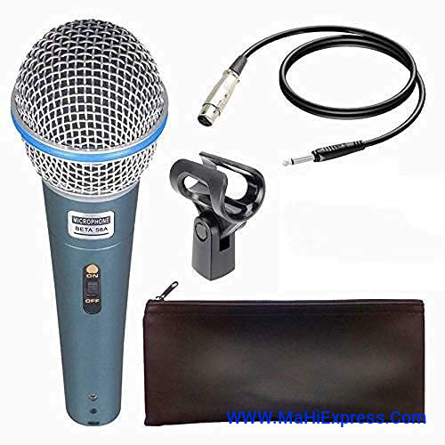Sayeny Beta 58A Professional Wired Handheld Dynamic Mic Vocal Karaoke Microphone System with 6.5 mm Jack Audio Line
