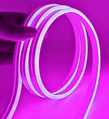 Sayeny 3.3Feet Long with 12V Adaptor LED Neon Strip Rope Lights,Flat Silicone Neon Rope Light Flexible Cuttable String, IP65 Waterproof Neon LED Strips for Indoor Outdoor Decoration(Neon Purple)