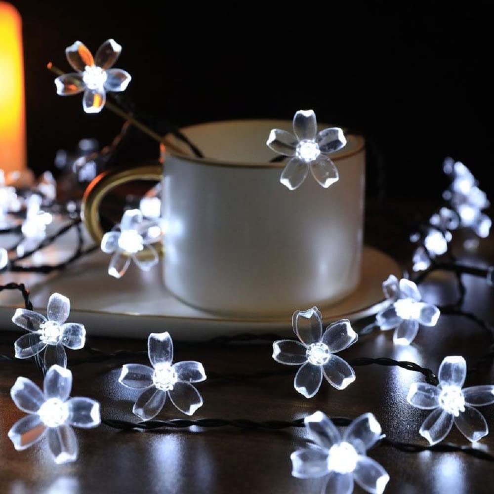 Sayeny Flower Fairy String Lights, 3 Meter 20 LED Christmas Lights for Diwali Home Decoration (White)