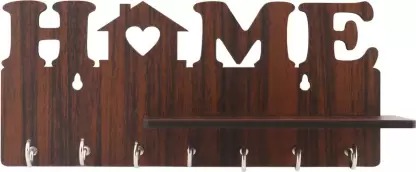 Kana Creation Beautiful Home Wooden Key Holder  (7 Hooks, Multicolor)