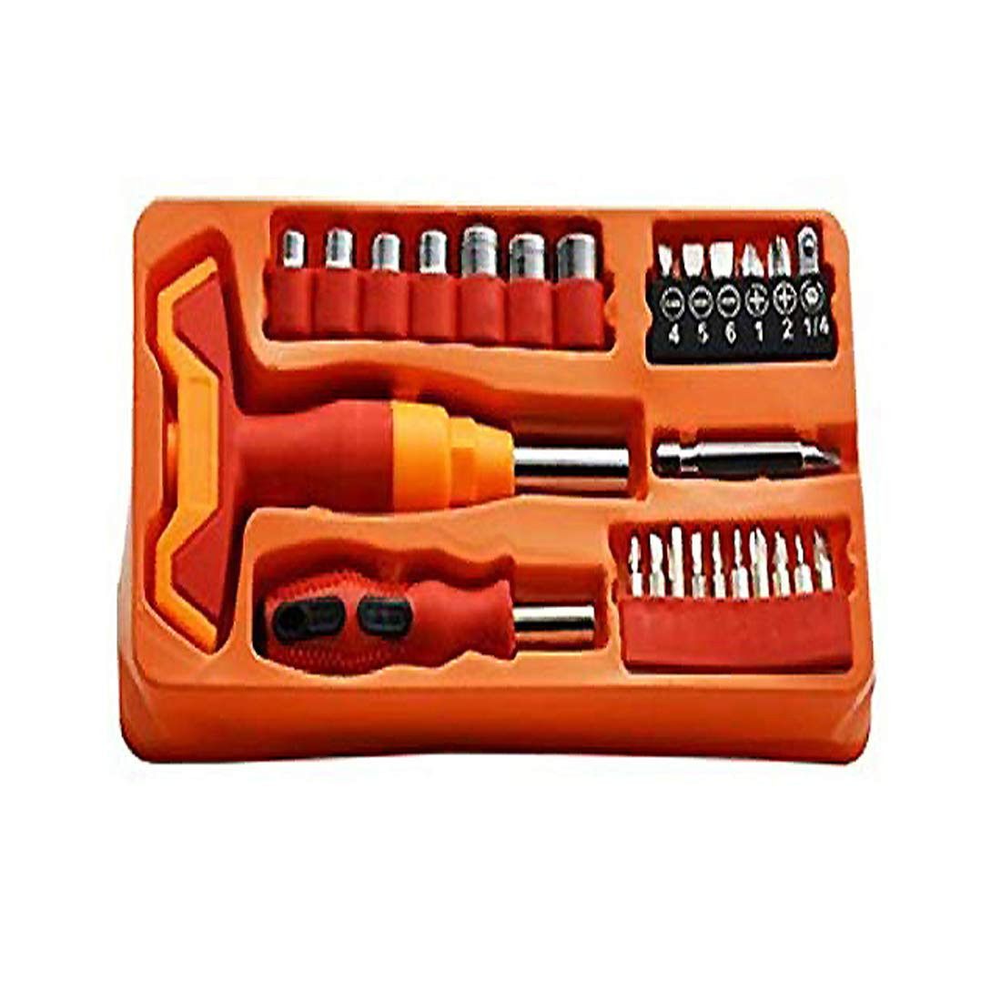 Multi purpose 27 Pcs Screwdriver Socket Set & Bit Tool Kit Set Jackly Tool kit Combination Tool Wrench Tool Kit Magnetic Toolkit For Home, Office, Car, Bike(JL-1038)
