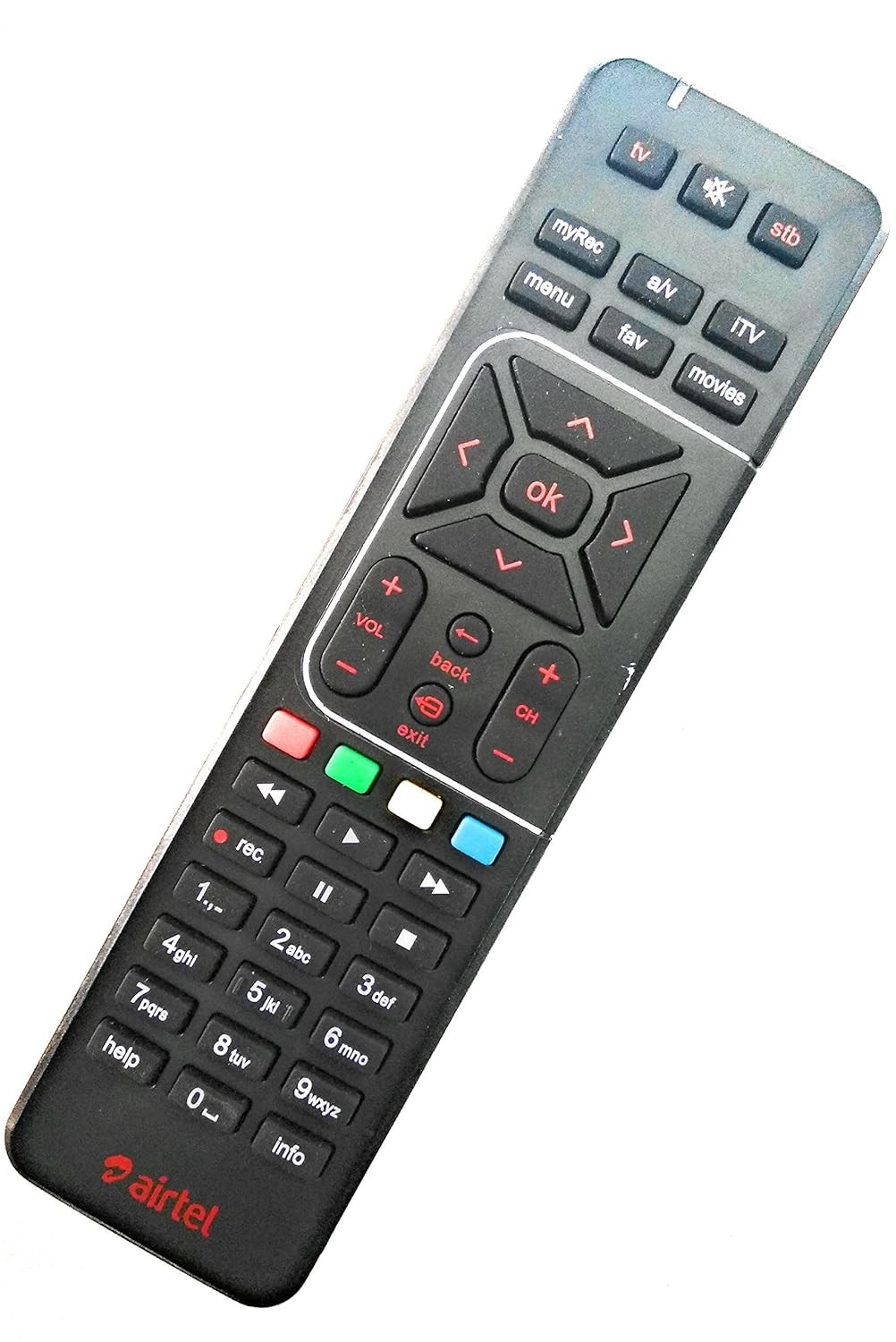 Sayeny Remote Compatible for Airtel Digital TV Remote HD/SD Box Support with Recording Option [ Compatible for Airtel Remote Control ]