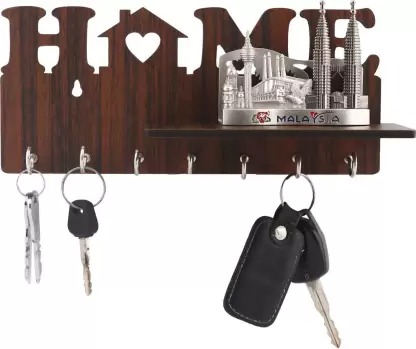 Kana Creation Beautiful Home Wooden Key Holder  (7 Hooks, Multicolor)