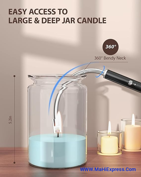 Sayeny Electric Lighter for Candles Rechargeable Electric Gas Lighter for Home Use Candle Lighter Plasma Lighter Flameless Windproof USB Lighter More Garlic Paste Per Clove (Multicolor)