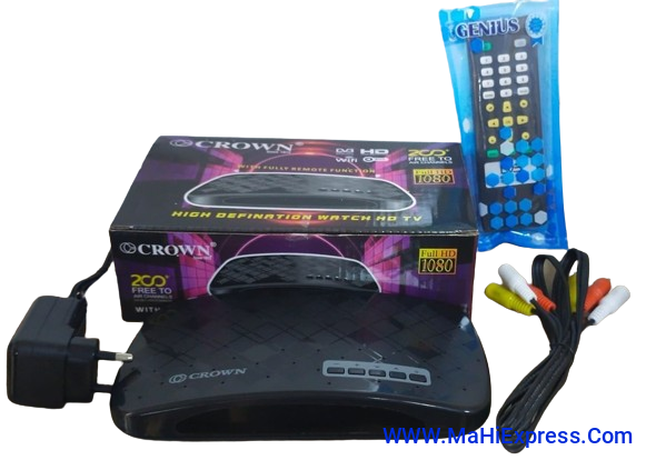 Sayeny Free To Air Set Top Box Crown Digital Satellite Receiver TV Accessories (Required Dish Antena for Watch Life Time Free Channel)