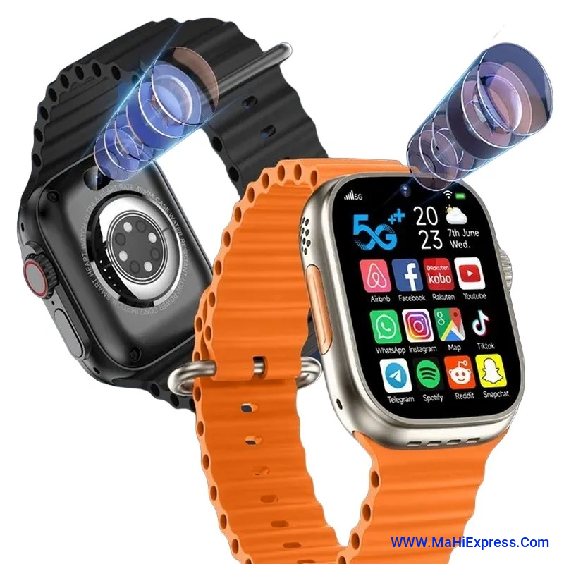 S9 Ultra Dual Camera Smart Watch with 4GB RAM & 64GB Storage | 4G/5G SIM Rotating Camera, AMOLED Display with 3 Belts & Full app Support Whatsapp, Instagram etc | Silver 100% Origanal Watch