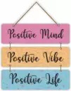 Ocean GarnaturePositive Quotes Wooden Wall Hanging Decorative Item for Home  (Dark Blue)