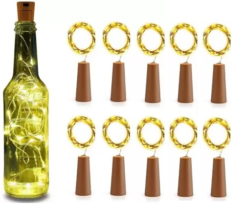 Sayeny Bottle Cork Lights for Diwali Décor (Pack of 10) 20 LED 2.3 MTR String Light, Decorative Fairy Lights, Mini Lights for Bedroom Decor, Diwali Party, Wedding Decoration, Table Decor