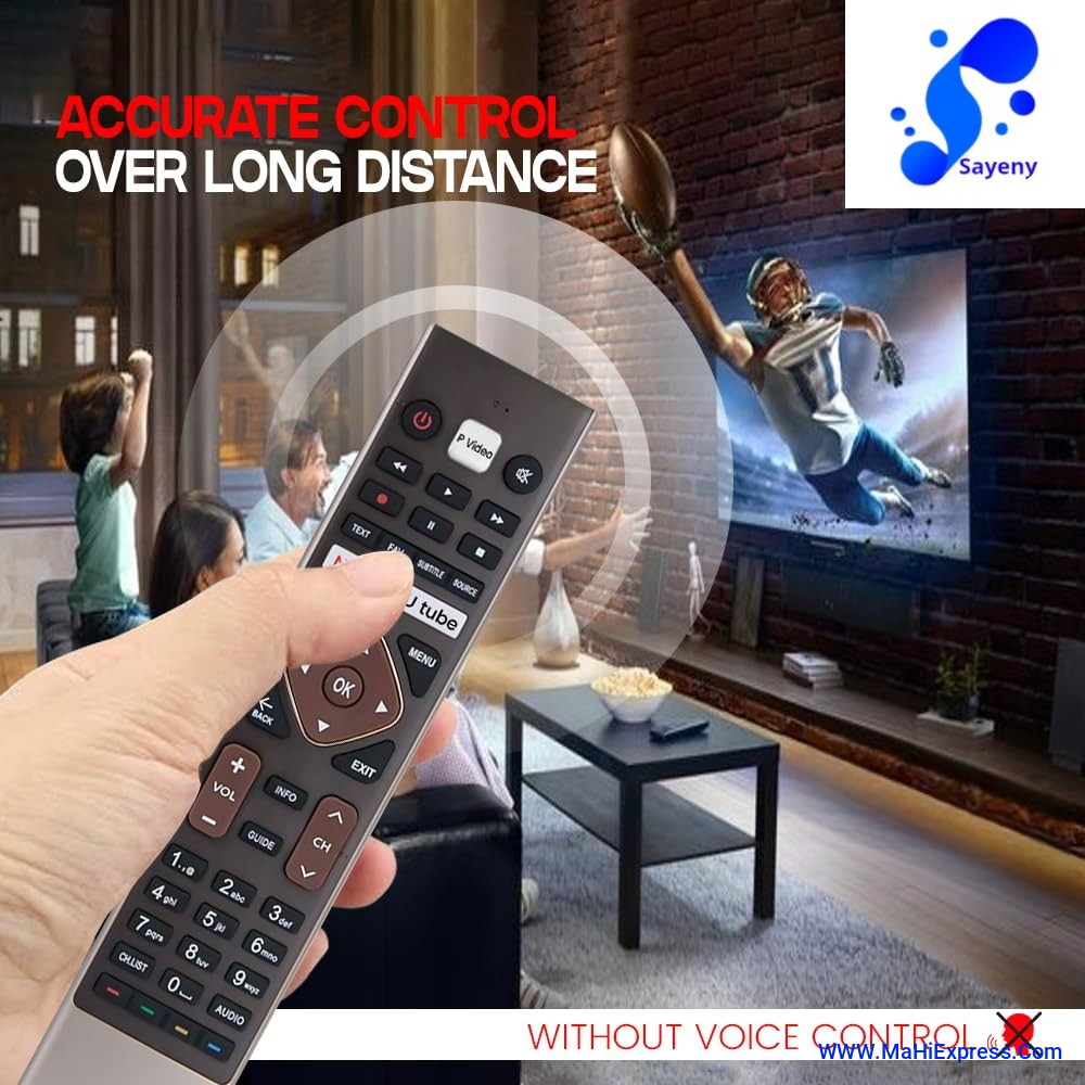 Sayeny Smart Compatible with Haier Tv Remote Original HTR-U27E Model RM-L 1656 Suitable for Smart Android 4K LED Television Without Voice Command Feature or Google Assistant