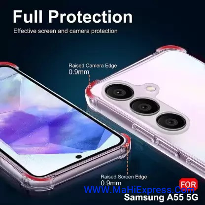 Sayeny Back Cover for SAMSUNG Galaxy A55 5G  (Transparent, Grip Case, Silicon, Pack of: 1)