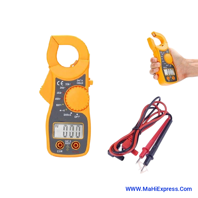 Generic Portable LCD Digital Clamp Ampere AC DC Voltage Multi Meter Current OHM Tester (NL-VAC3-57YS), Corded Electric, 1 Piece