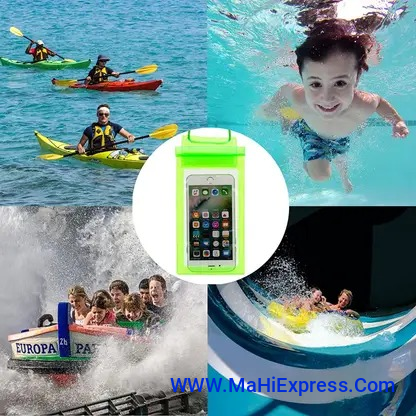 Sayeny Pouch for waterproof pouch cover bag combo, Cell Phone case All Mobile Phones, Swimming Underwater  (Green, Waterproof, Silicon, Pack of: 1)