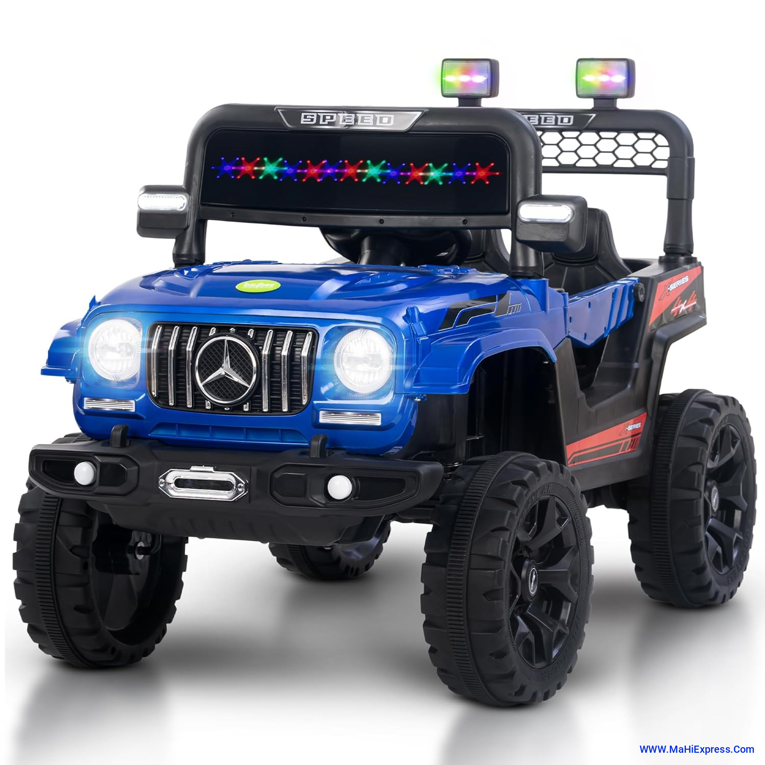 Sayeny Maestro Battery Operated Ride on Electric Jeep Car for Kids | Ride on Baby Car with Music & USB, Kids Baby Big Car | Battery Operated Jeep Car for Kids to Drive 2 to 6 Years (Painted Blue)