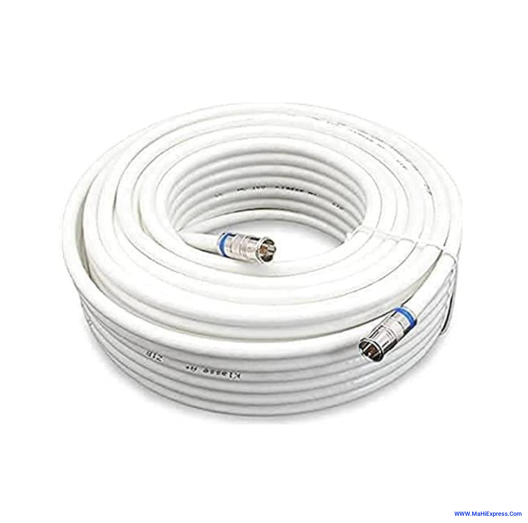 Sayeny DTH Cable 10 Meter 3ghz 75 Ohm Coaxial RG-6 Cable for All DTH Antenna Dish TV comptable Cable Wire and Set top Box with Original Connector Pins & 10PCs Cable P Clip (White)
