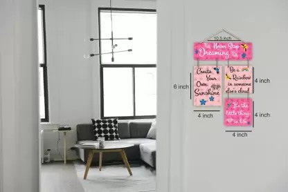 Ocean Garnature Decorative Wooden Wall Hanger for Home Decor Accessory  (Pink)