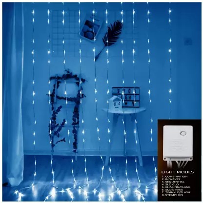 Sayeny Blue Jharna LED Diwali Light with Multi Modes Waterproof Curtain NET Mesh Waterfall Light for Building, Wedding, Christmas Decoration, Made in India (Blue,280 LEDs 3.05 M 10x10Ft)