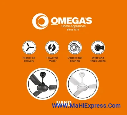 Wide blades with a sweep of 1200 mm (48 inches) . Air delivery of 210 m3/min Power: 66 watts; Number of blades: 3 Energy efficient with low power consumption . Warranty - 2yrs . Smooth noiseless opera