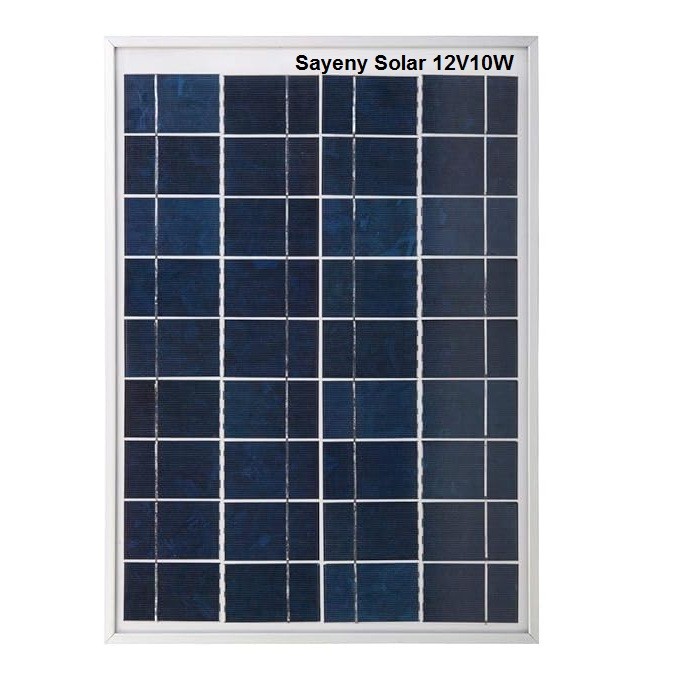 Sayeny Solar Panel 10W-12V for Home Lighting System, DIY Projects, Small Battery Charging(10Ah)| Pack of 1 | Max. Current - 2.04 amps & Max. Voltage - 19.25 Volts, Performance Warranty 25 Years