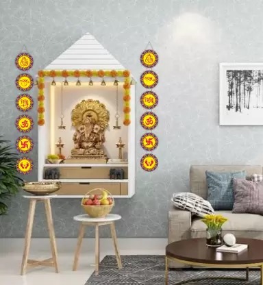 Ocean Garnature Shubh Labh Wall Hanging classic painting For Home Decoration Festive Decor  (Multicolor)