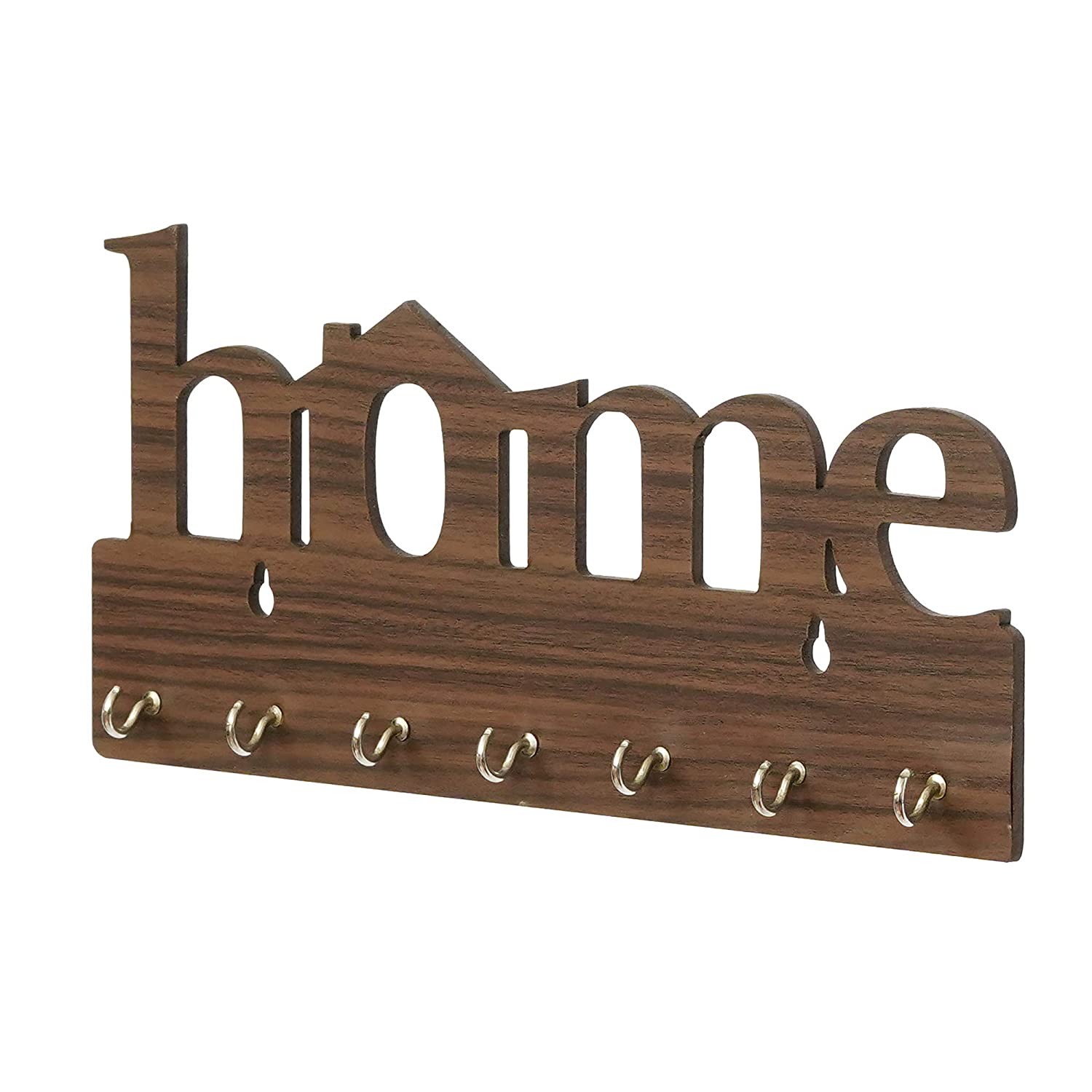 Kana Creation Beautiful Home Wooden Key Holder (7 Hooks, Multicolor)