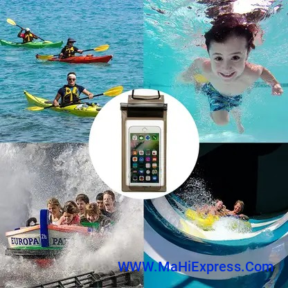 Sayeny Pouch for waterproof pouch cover bag combo, Cell Phone case All Mobile Phones, Swimming Underwater  (Black, Waterproof, Silicon, Pack of: 1)