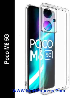 Sayeny Back Cover for Poco M6 5G  (Transparent, Flexible, Silicon, Pack of: 1)