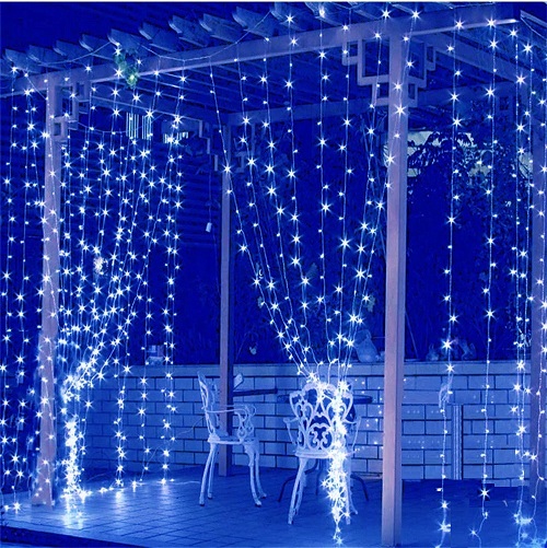Sayeny Blue Jharna LED Diwali Light with Multi Modes Waterproof Curtain NET Mesh Waterfall Light for Building, Wedding, Christmas Decoration, Made in India (Blue,280 LEDs 3.05 M 10x10Ft)
