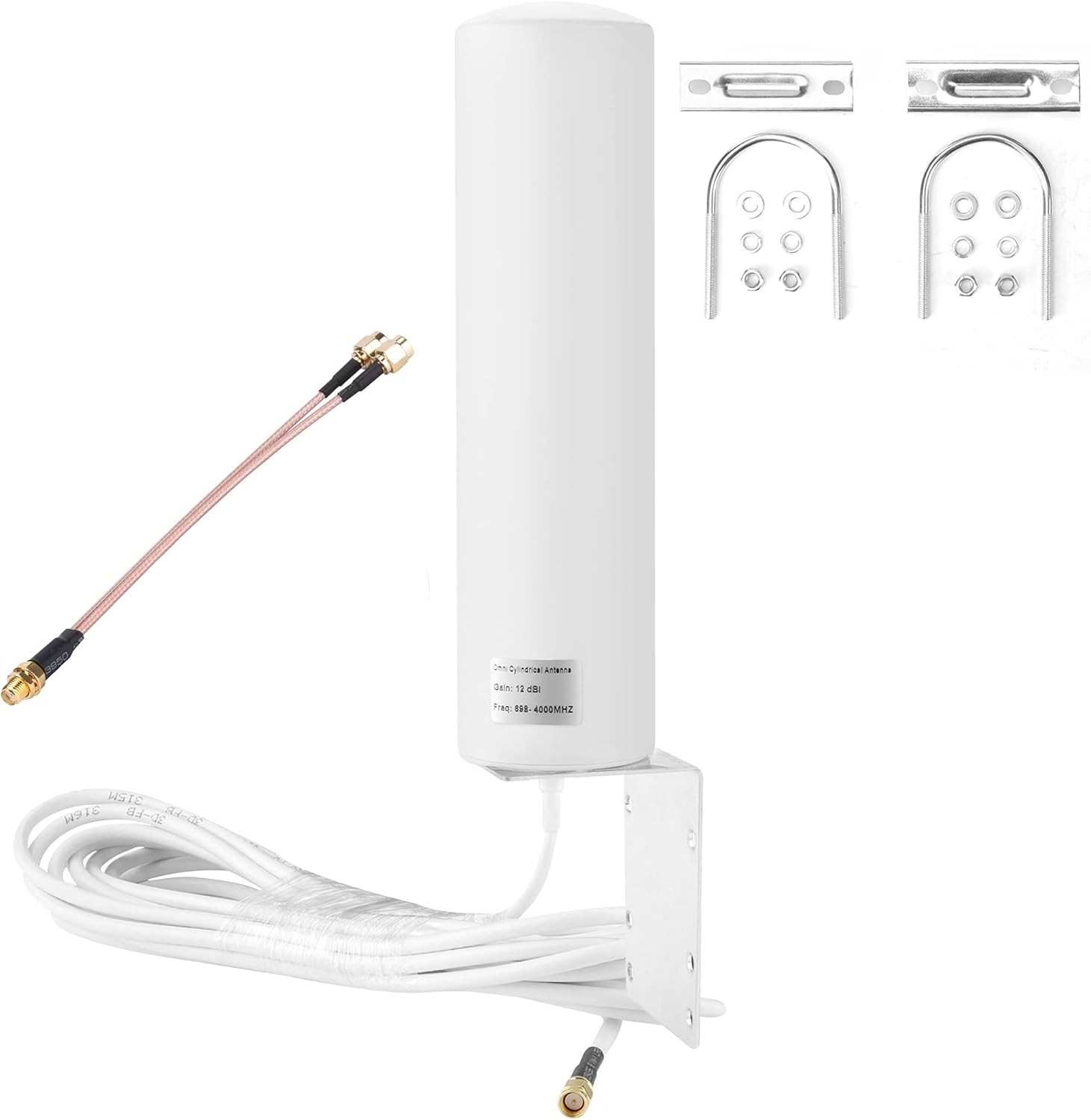 India High Gain 10-12dBi External SMA Male/Dual SMA Male 3G 4G 5G LTE Omni Directional Outdoor Antenna for Mobile Cell Phone Cellular 4G/LTE/5G Router Modem Gateway(698-4000 MHz)