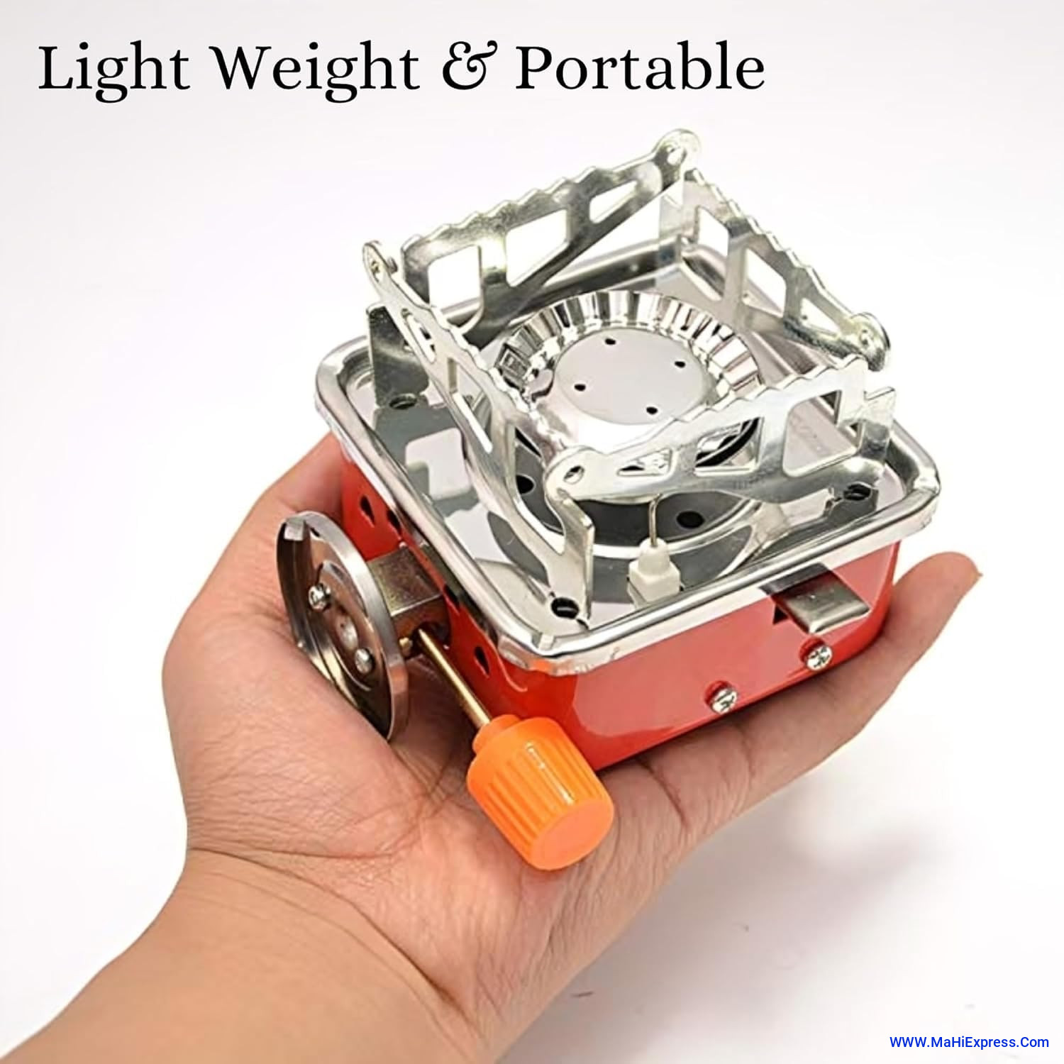 Sayeny Portable Butane Gas Stove – Square Stainless Steel Folding Camping Stove – Ultra-Portable Outdoor Gas Burner for Travel, Hiking, Backpacking, and Picnic Cooking