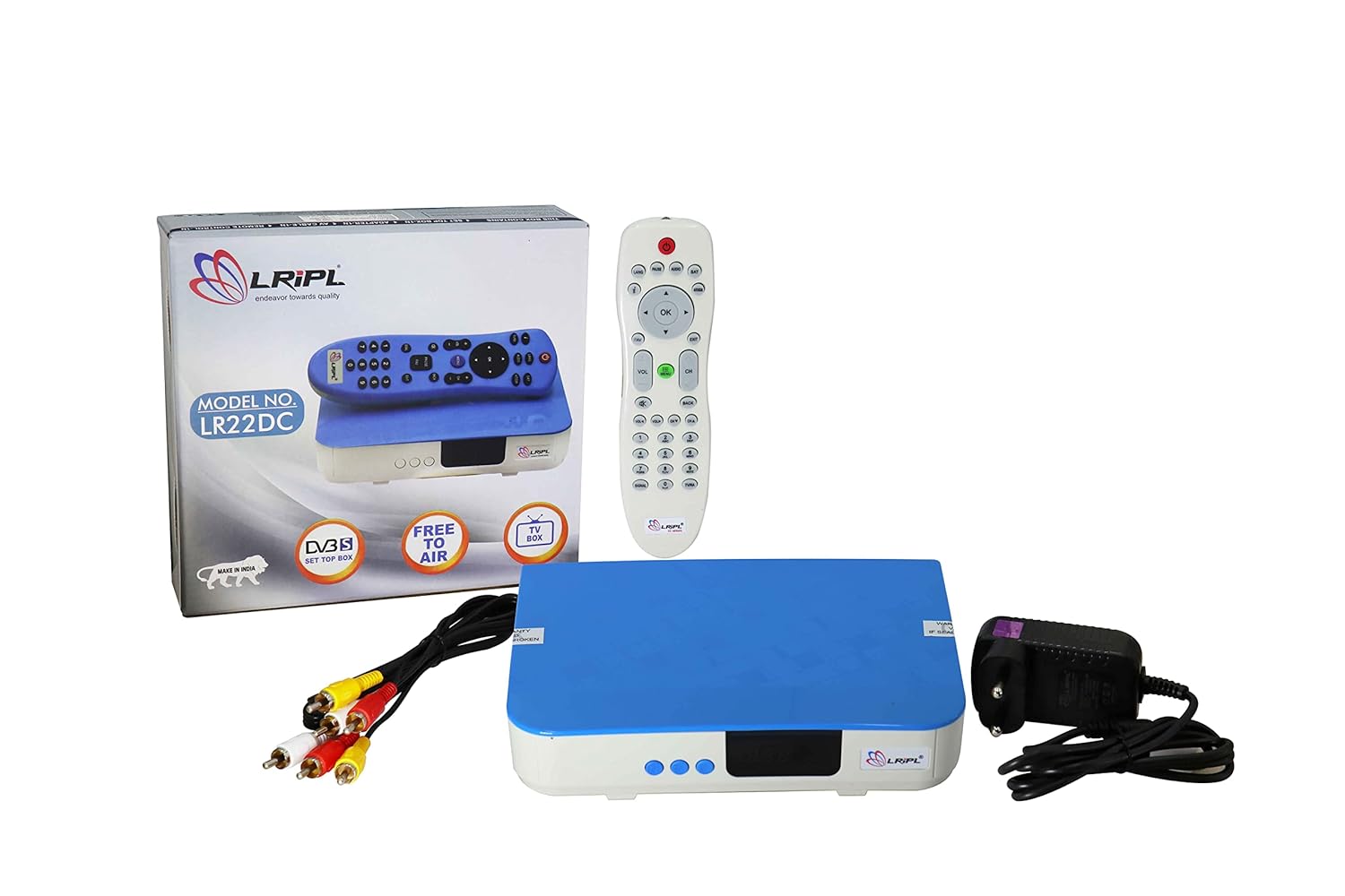 LRIPL LR22 DC MPEG-2 DVB Free to Air Set Top Box SD with Remote Control/Power Adapter/RCA Cable (Ready to use)