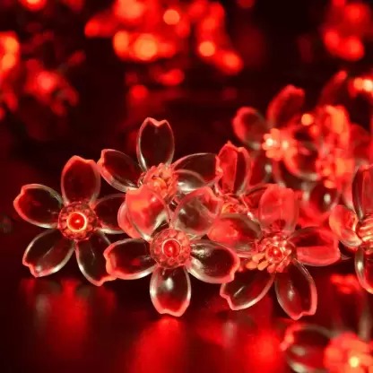 Sayeny Flower Fairy String Lights, 3 Meter 20 LED Christmas Lights for Diwali Home Decoration (Red)