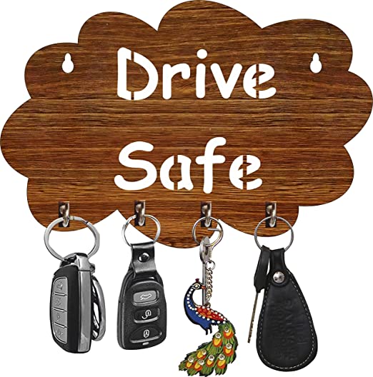 Kana Creation Drive Safe Beautiful stylish Wooden Key Holder Wood Key Holder  (7 Hooks,