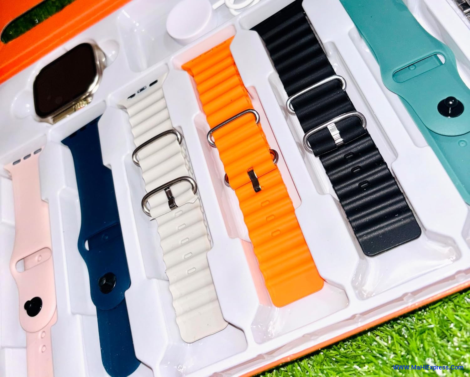 Sayeny Ultra 7-in-1 Smartwatch 49mm Bluetooth Calling Heart Rate & SpO2 Monitoring 7 Multicolor Straps Fitness & Health Tracker for Men & Women Wireless Charging