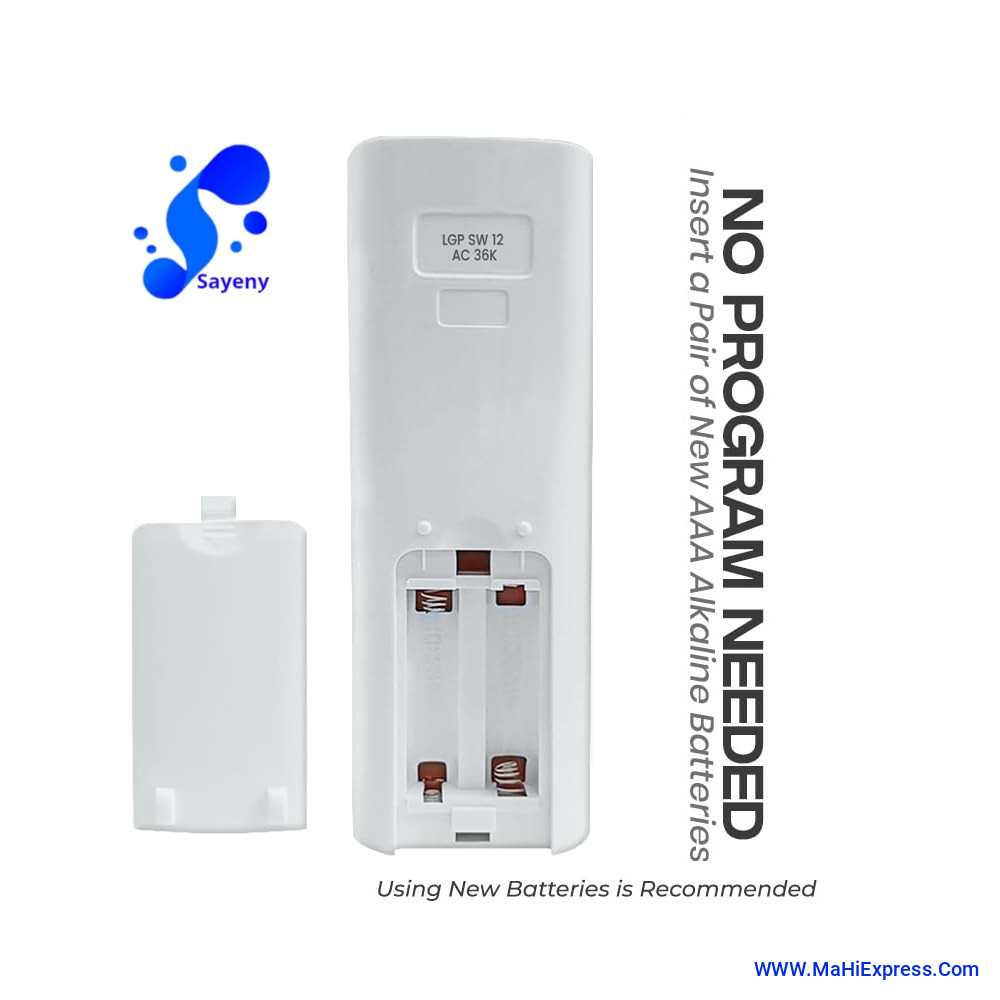 Sayeny Compatible with Lg Ac Remote Original Model 36K Suitable for Split 1 1.5 2 Ton Window and Cassette Air Conditioner