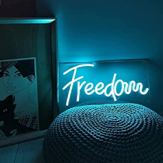 Sayeny 16.4Feet Long with 12V Adaptor LED Neon Strip Rope Lights,Flat Silicone Neon Rope Light Flexible Cuttable String, IP65 Waterproof Neon LED Strips for Indoor Outdoor Decoration (NEON ICEBLUE)