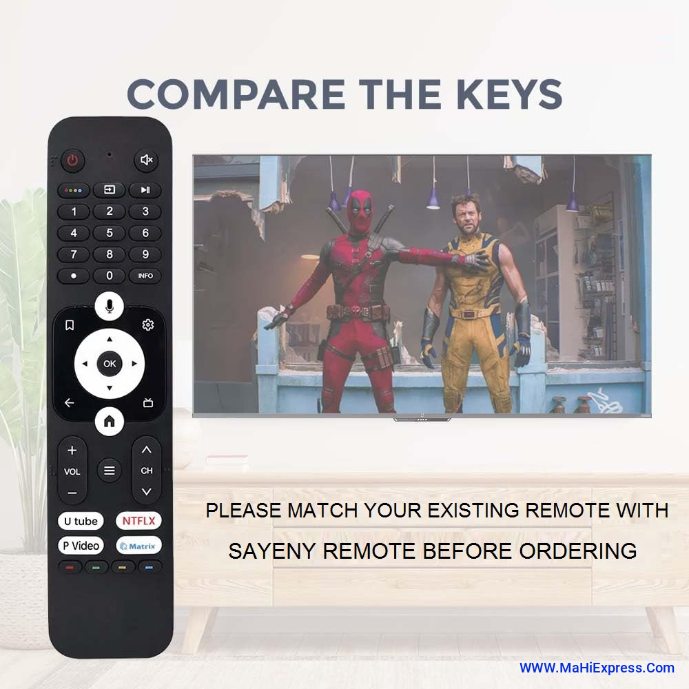 Sayeny Smart Android 4K Television L43FG L50FG L55FG L65FG M65UG M55UG M50UG M43UG 32K7G Model's Compatible with Haier Google Tv Remote Original HTR-U31 Part Number Suitable Remote Controller (Black)