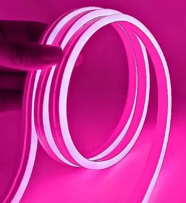 Sayeny 3.3Feet Long with 12V Adaptor LED Neon Strip Rope Lights,Flat Silicone Neon Rope Light Flexible Cuttable String, IP65 Waterproof Neon LED Strips for Indoor Outdoor Decoration(Neon Pink)