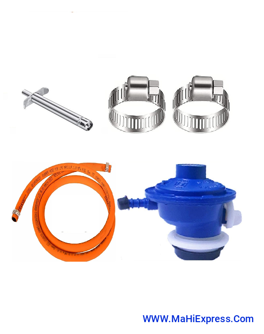 HP Gas Steel Reinforced LPG Gas Hose Pipe+Regulator+Lightar+2pcs Clip lpg suraksha hose pipe 1.5 meter Hose Pipe (1.5 m)