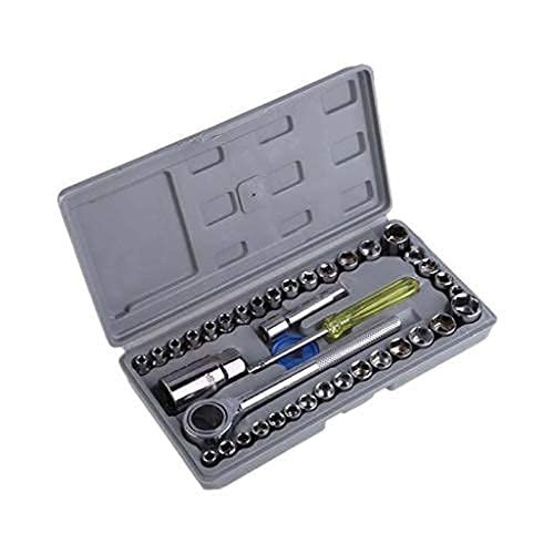 Sayeny 40 in 1 Screw Driver Set PCS Automobile Motorcycle Tool Box Set Socket Wrench Sleeve Suit Hardware Auto Car Repair Tools Socket Home Tool kit Set|Wrench Tool kit|(40 in 1 Tool kit)