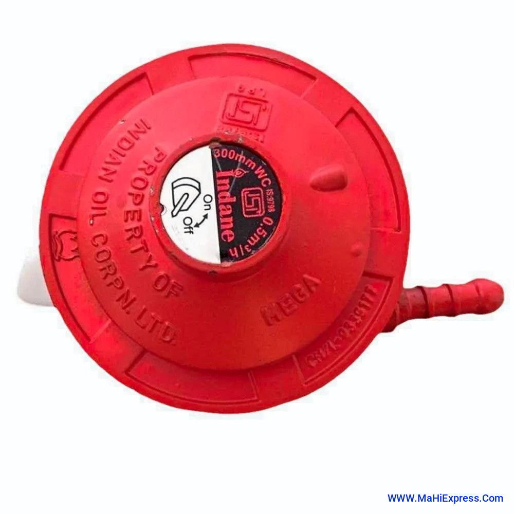 Indian LPG Gas Regulator Gas Regulator Domestic Kitchen Low Pressure use All clyender Adopter (Consume Low Gas) ISI Marked Suitable Cooking (Single Regulator)