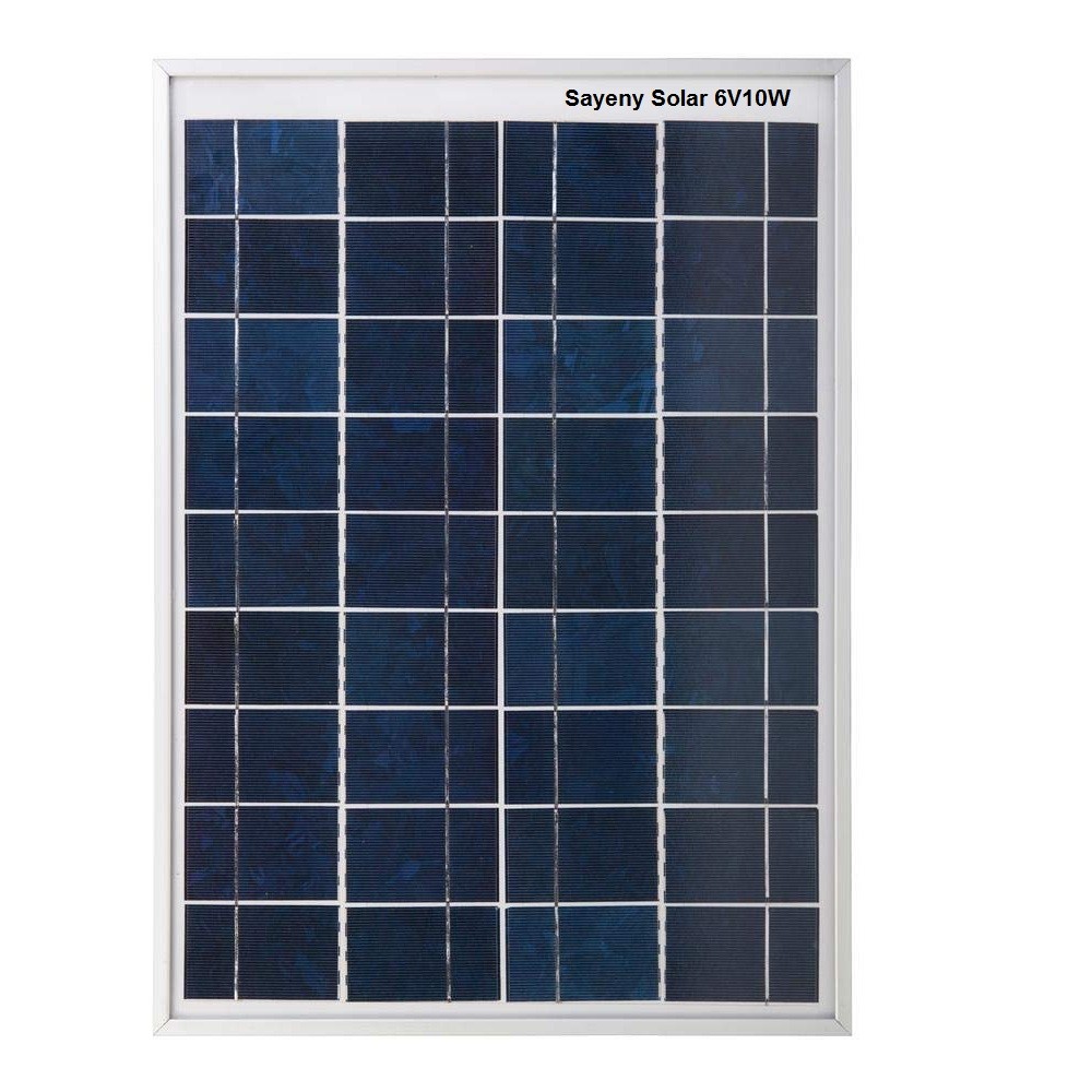 Sayeny Solar Panel 10W-6V for Home Lighting System, DIY Projects, Small Battery Charging(10Ah)| Pack of 1 | Max. Current - 2.04 amps & Max. Voltage - 19.25 Volts, Performance Warranty 25 Years